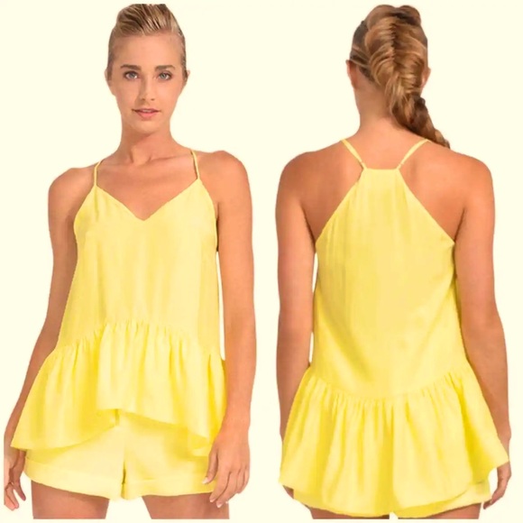 Cinq á Sept S Silk Janet Ruffle Hem Top - Picture 1 of 15